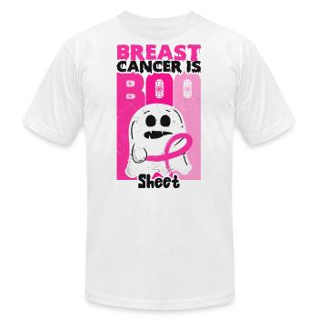 Breast Cancer Is Boo Sheet Halloween Breast Cancer - Unisex Jersey T-Shirt by Bella + Canvas - white - Front - Jose (178cm)