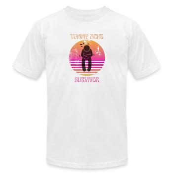 Vintage Tummy Ache Survivor - Unisex Jersey T-Shirt by Bella + Canvas - white - Front - Jose (178cm)