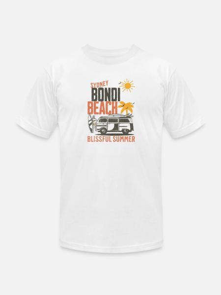 Sydney Bondi Beach Surfer - Unisex Jersey T-Shirt by Bella + Canvas - white