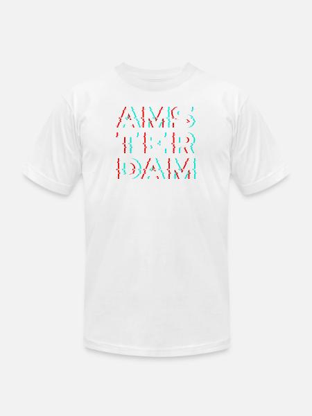 Glitchy Amsterdam - Unisex Jersey T-Shirt by Bella + Canvas - white