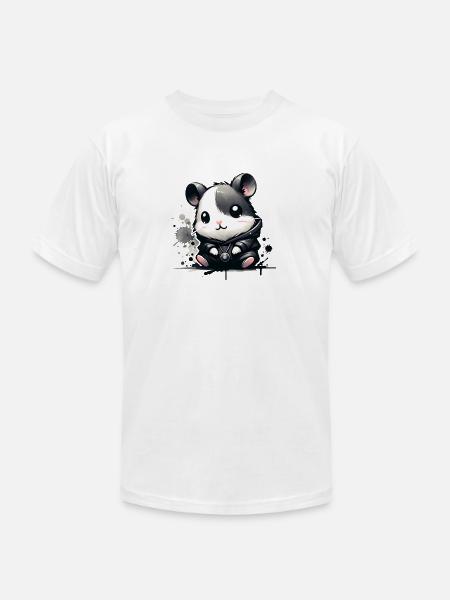 Charcoal Hip Hop Hamster - Unisex Jersey T-Shirt by Bella + Canvas - white