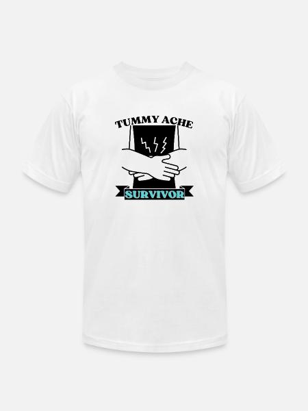 Tummy Ache Survivor - Unisex Jersey T-Shirt by Bella + Canvas - white