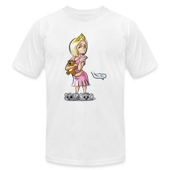 Little Princess Bitch With Teddy Comic - Unisex Jersey T-Shirt by Bella + Canvas - white - Front - Jose (178cm)