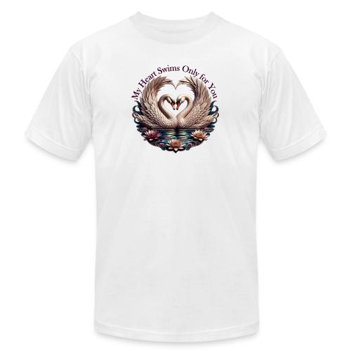 My Heart Swims Only for You Swan Heart T-Shirt - Unisex Jersey T-Shirt by Bella + Canvas
