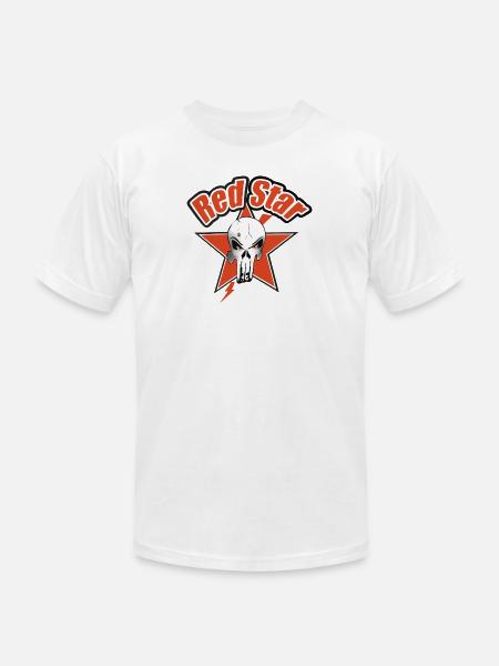 Red Star - Unisex Jersey T-Shirt by Bella + Canvas - white