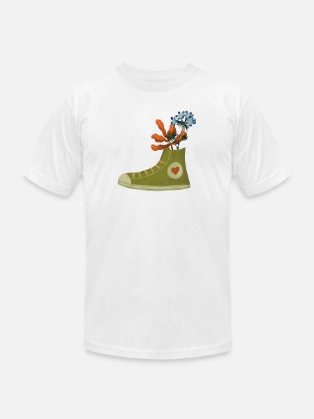Blooming Sneaker - Unisex Jersey T-Shirt by Bella + Canvas - white
