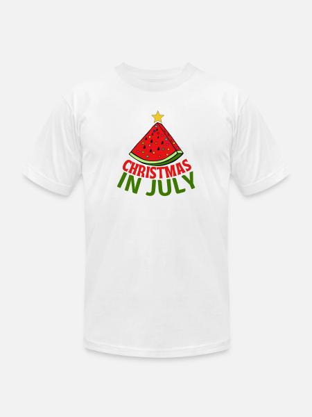 CHRISTMAS IN JULY - Unisex Jersey T-Shirt by Bella + Canvas - white