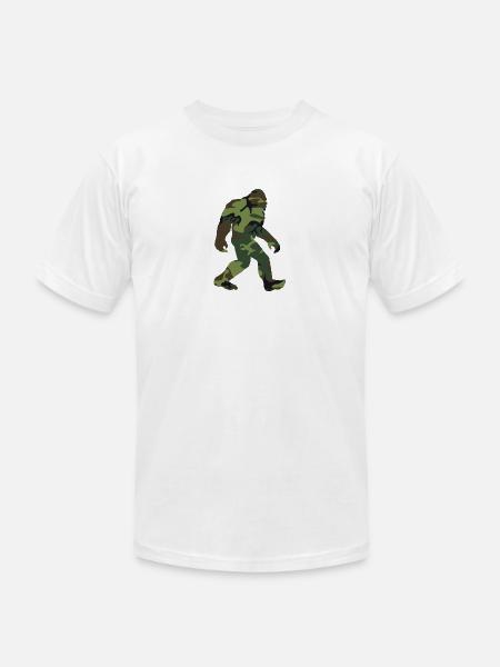 Camo Bigfoot - Unisex Jersey T-Shirt by Bella + Canvas - white