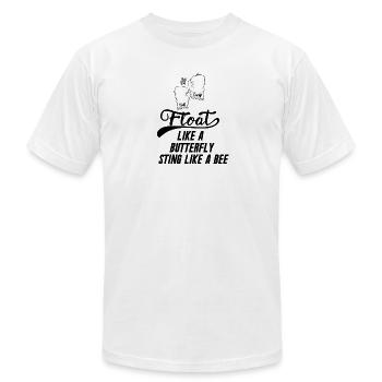 muhammad champ famous quote - Unisex Jersey T-Shirt by Bella + Canvas - white - Front - Jose (178cm)