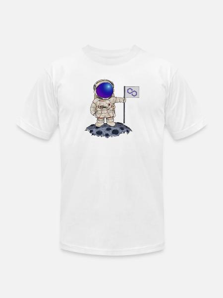Moon Boy Polygon - Unisex Jersey T-Shirt by Bella + Canvas - white