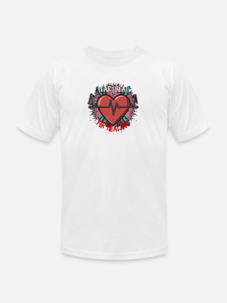 Heartbeat for Healing - Unisex Jersey T-Shirt by Bella + Canvas - white