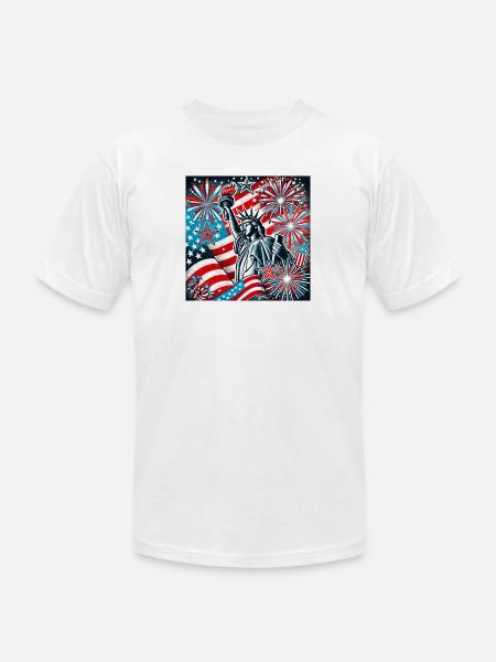 July 4th - Unisex Jersey T-Shirt by Bella + Canvas - white