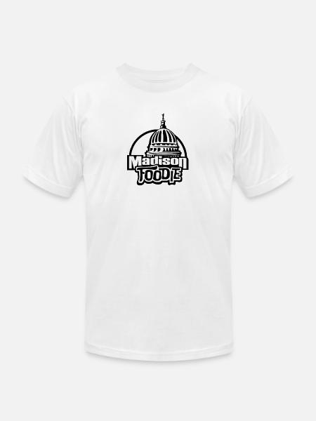 Madison Foodie w/ Capitol B&W - Unisex Jersey T-Shirt by Bella + Canvas - white
