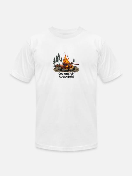 Campfire Cooking - Unisex Jersey T-Shirt by Bella + Canvas - white