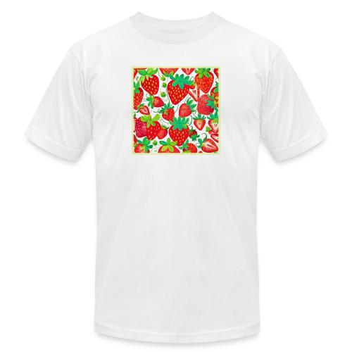 Strawberry Swirl Pattern - Unisex Jersey T-Shirt by Bella + Canvas