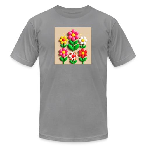 3D Flowers and Butterflies in Amber, Floral Design - Unisex Jersey T-Shirt by Bella + Canvas