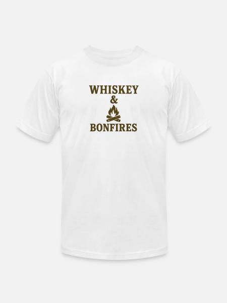 Whiskey Bonfires - Unisex Jersey T-Shirt by Bella + Canvas - white