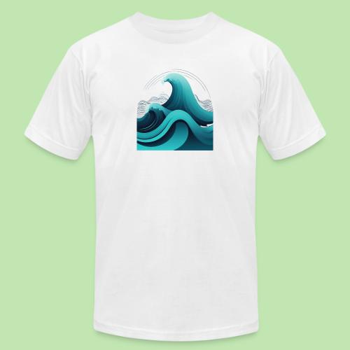 Dynamic Ocean Wave Illustration - Unisex Jersey T-Shirt by Bella + Canvas