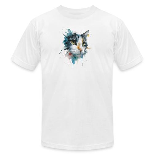 Watercolor cat face - Unisex Jersey T-Shirt by Bella + Canvas