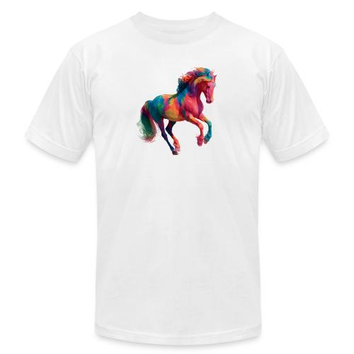 Colorful Paint Splatter Horse Art - Unisex Jersey T-Shirt by Bella + Canvas
