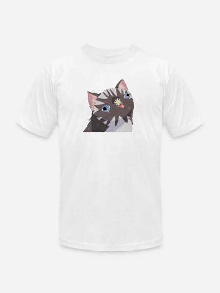 Idiot Cat - Unisex Jersey T-Shirt by Bella + Canvas - white