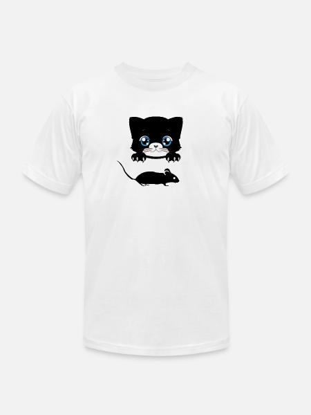 Cat Mouse - Unisex Jersey T-Shirt by Bella + Canvas - white
