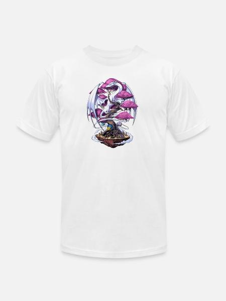 Cherry Blossom Dragon - Unisex Jersey T-Shirt by Bella + Canvas - white