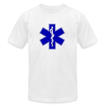 Star of Life - Unisex Jersey T-Shirt by Bella + Canvas - white - Front - Jose (178cm)