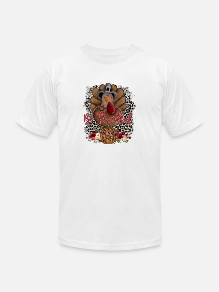Be Thankful - Unisex Jersey T-Shirt by Bella + Canvas - white