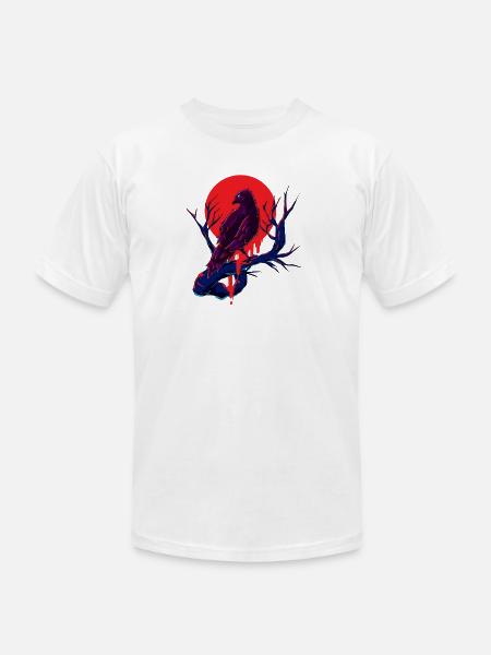 Crow Raven - Unisex Jersey T-Shirt by Bella + Canvas - white
