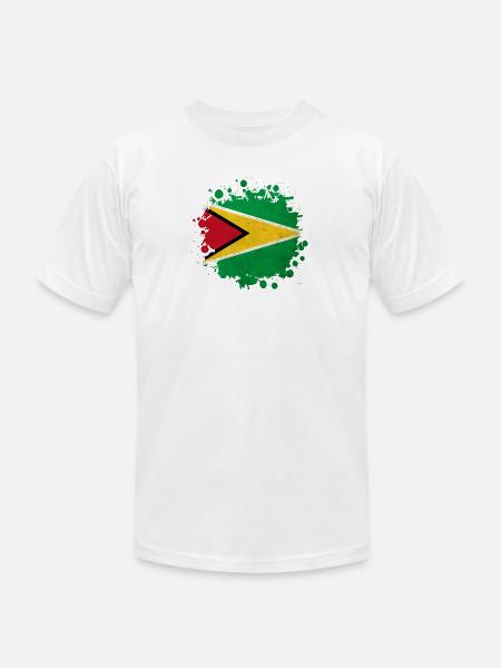 Guyana flag blob - Unisex Jersey T-Shirt by Bella + Canvas - white