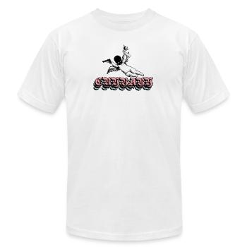 Cherub Outlaw Flame - Unisex Jersey T-Shirt by Bella + Canvas - white - Front - Jose (178cm)