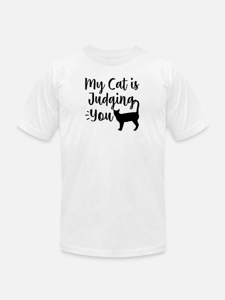 Funny Cat - Unisex Jersey T-Shirt by Bella + Canvas - white