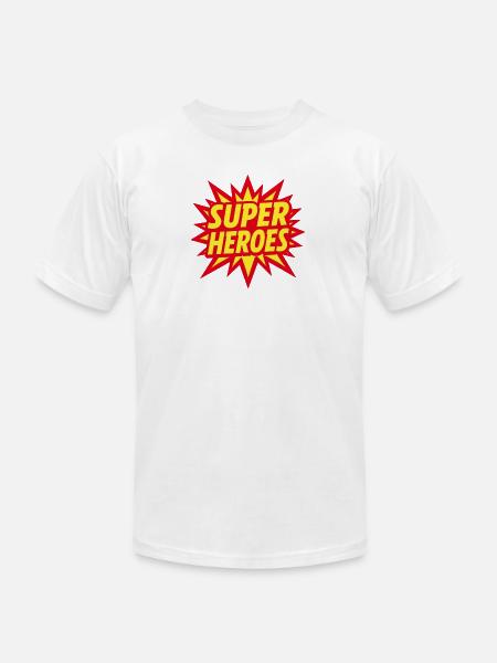 Superheroes Burst Comic Style - Unisex Jersey T-Shirt by Bella + Canvas - white