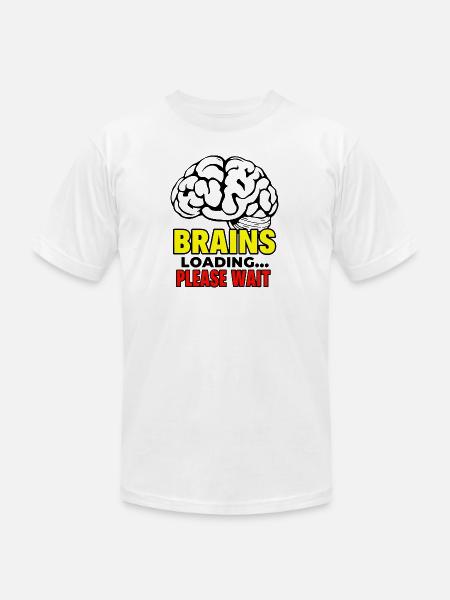Brain Loading Please Wait - Unisex Jersey T-Shirt by Bella + Canvas - white