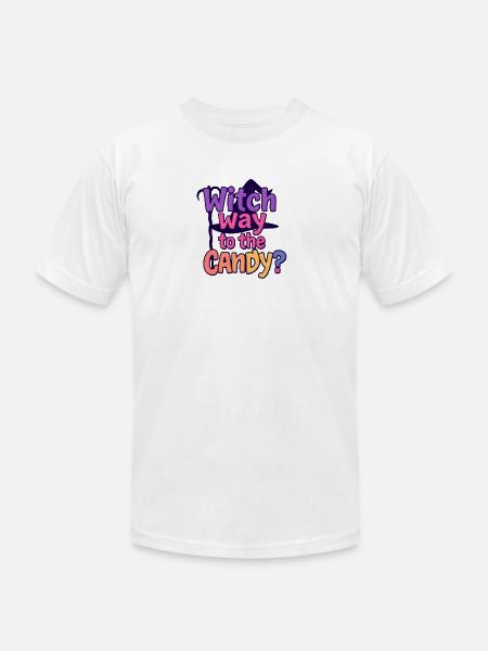 Witch Way to the Candy - Unisex Jersey T-Shirt by Bella + Canvas - white
