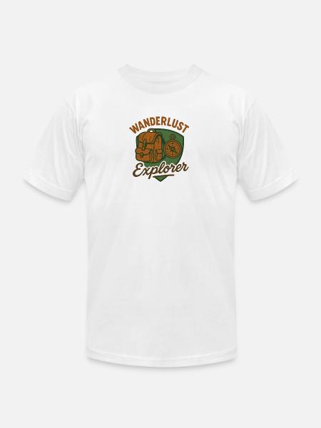 Wanderlust Explorer - Unisex Jersey T-Shirt by Bella + Canvas - white