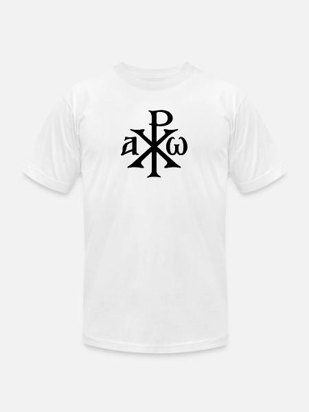 Chi Rho Christogram Black - Unisex Jersey T-Shirt by Bella + Canvas - white