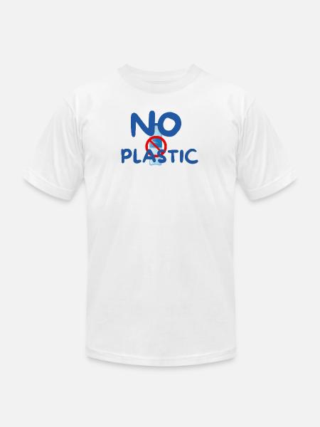 NO PLASTIC - Unisex Jersey T-Shirt by Bella + Canvas - white