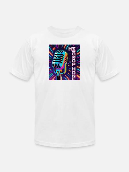 Retro Microphone - Unisex Jersey T-Shirt by Bella + Canvas - white
