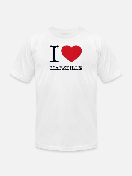I love Marseille - Unisex Jersey T-Shirt by Bella + Canvas - white