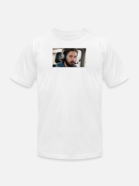 Cockpit Pilot Streamer - Unisex Jersey T-Shirt by Bella + Canvas - white