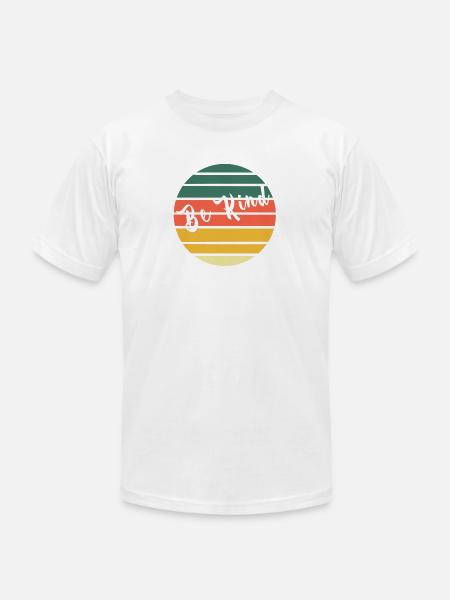 Be Kind Retro Rainbow Circle - Unisex Jersey T-Shirt by Bella + Canvas - white