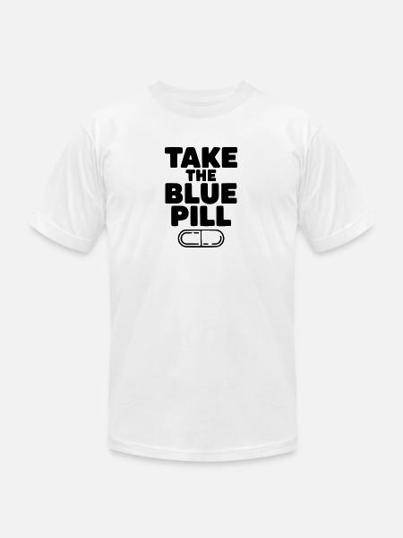 Take the Blue Pill - Unisex Jersey T-Shirt by Bella + Canvas - white