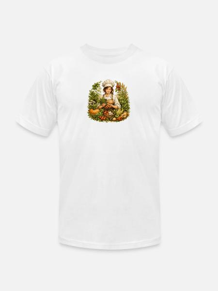 Autumn Harvest Kitchen Charm - Unisex Jersey T-Shirt by Bella + Canvas - white
