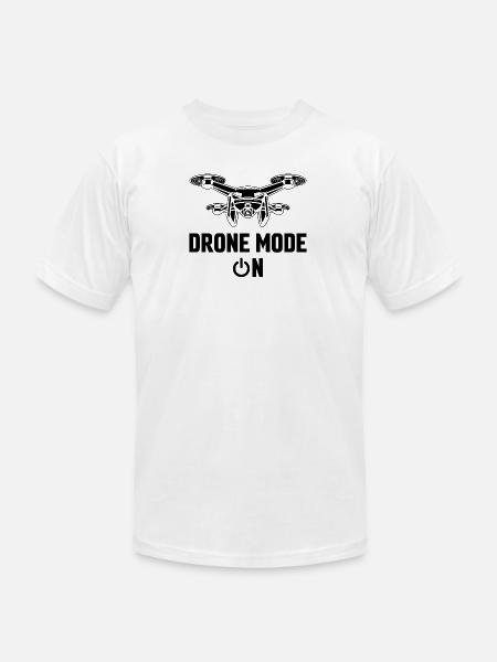 Drone Mode: On - Unisex Jersey T-Shirt by Bella + Canvas - white