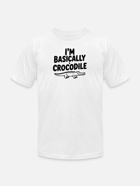 I'm Basically a Crocodile - Unisex Jersey T-Shirt by Bella + Canvas - white