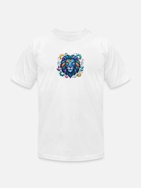 Vivid Circuit Lion Tech Art - Unisex Jersey T-Shirt by Bella + Canvas - white