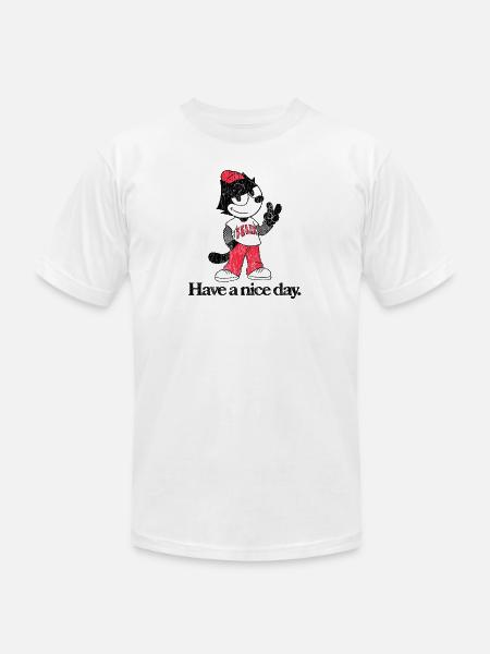 Felix The Cat In Skater Style & Have A Nice Day - Unisex Jersey T-Shirt by Bella + Canvas - white