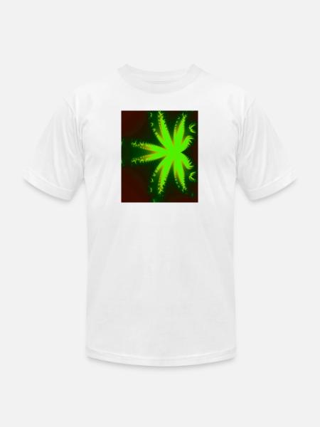 Neon Fractal Burst - Unisex Jersey T-Shirt by Bella + Canvas - white